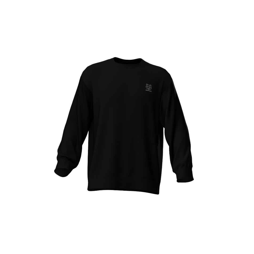 Regular Fit Fleece Lined Sweatshirt in Black