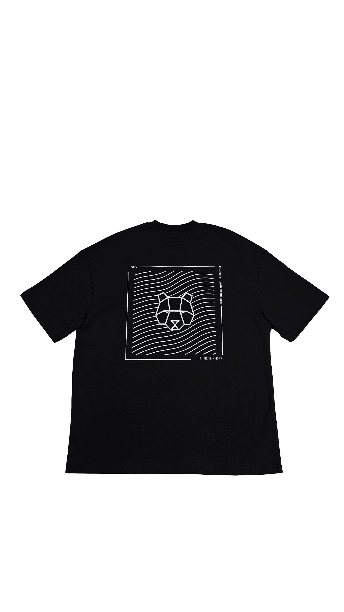Oversized Wave Graphic T-Shirt in Black