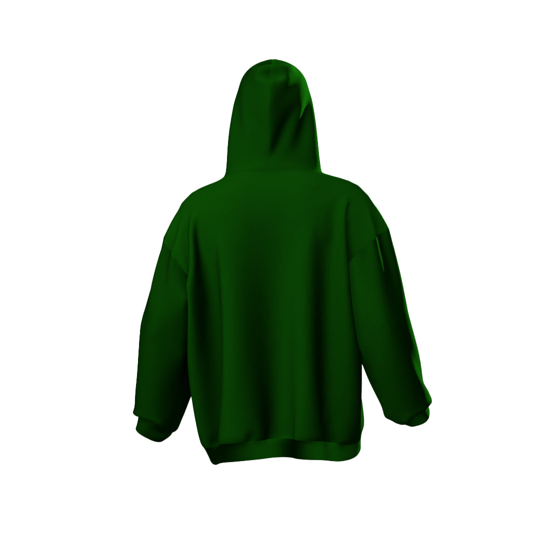 Oversized Fleece Lined Hoodie in Green