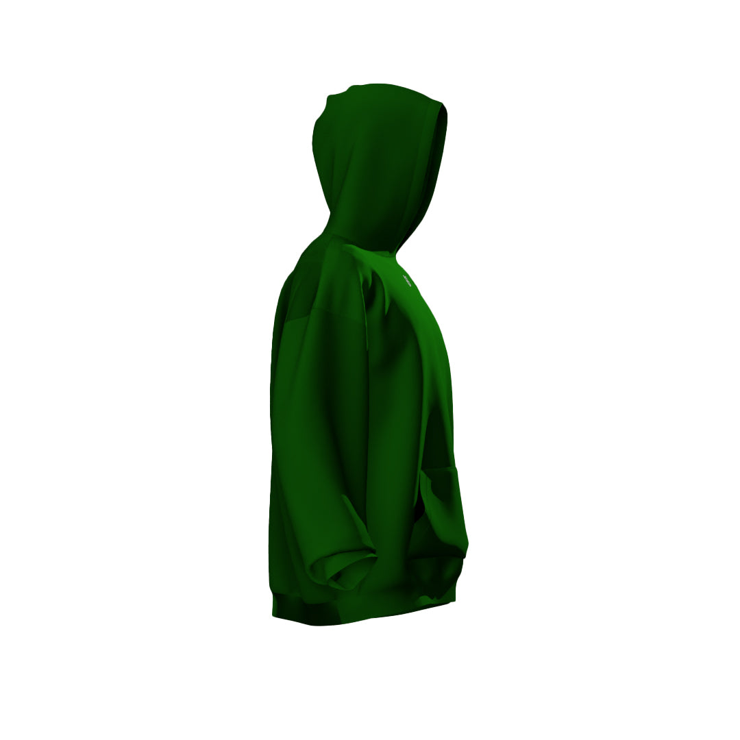 Oversized Fleece Lined Hoodie in Green