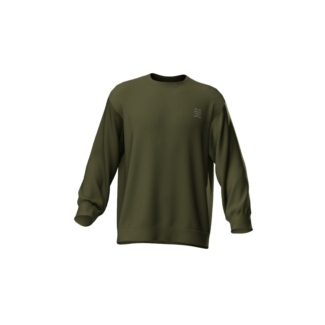 Fitted Sweatshirt in Khaki