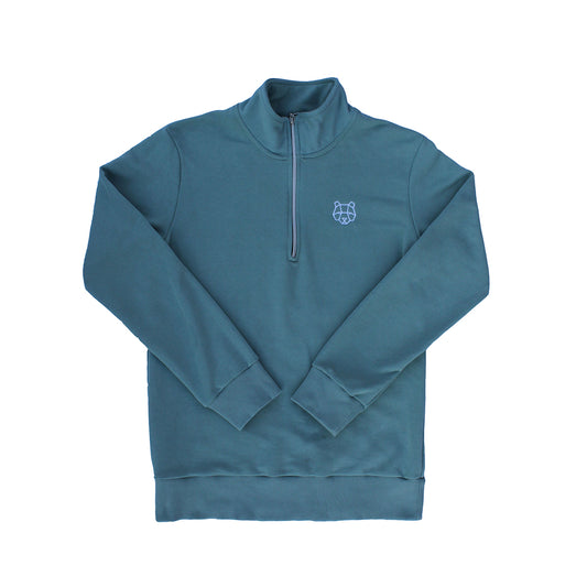 Fitted 1/4 Zip Sweatshirt in Mint Green