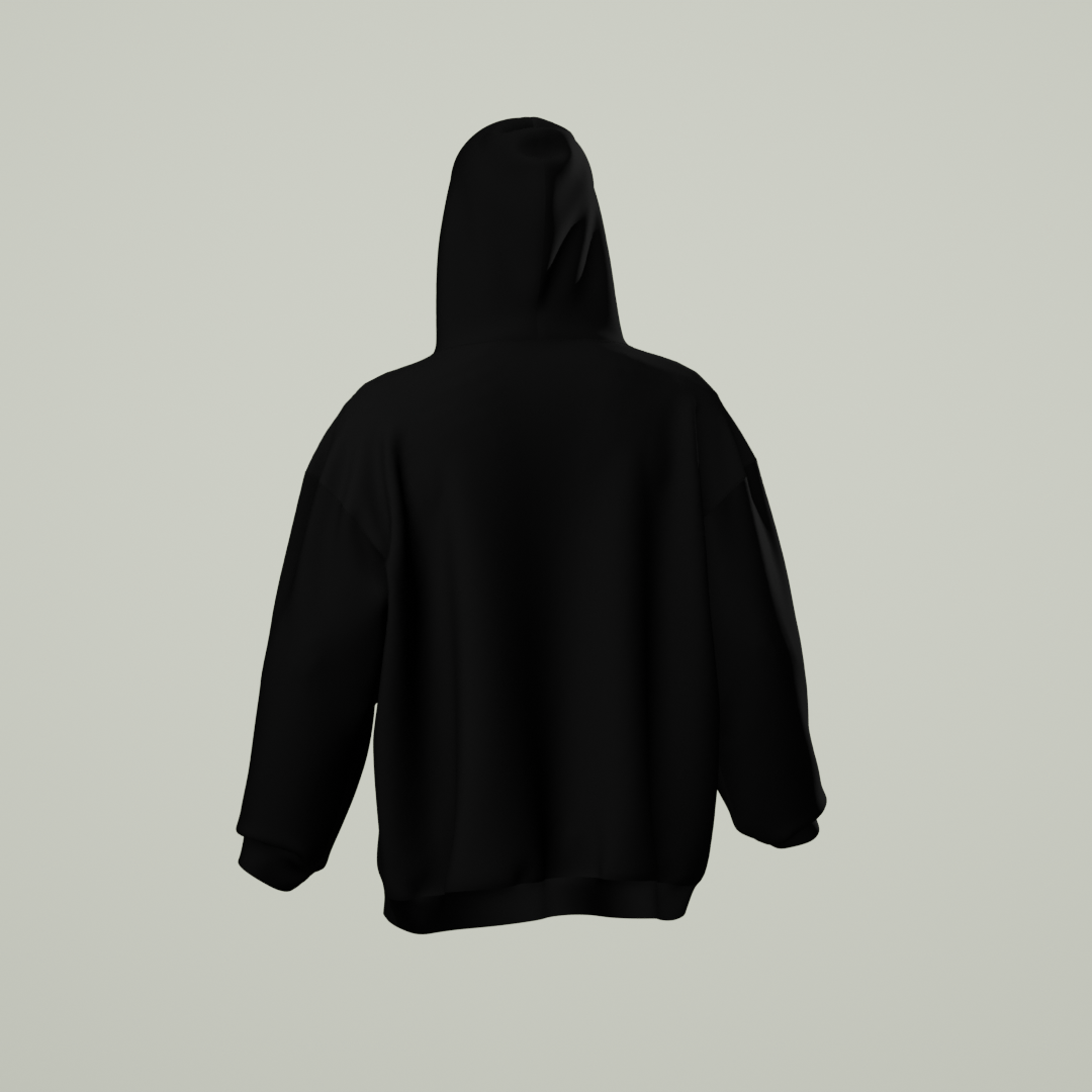 Oversized Fleece Lined Hoodie in Black