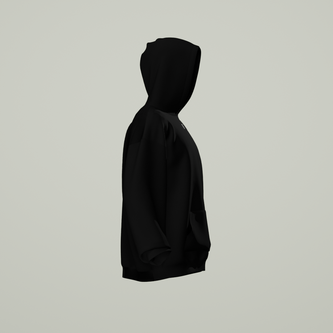 Oversized Fleece Lined Hoodie in Black