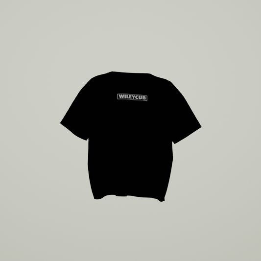 Oversized Wiley Cub Boxed Text T-Shirt in Black