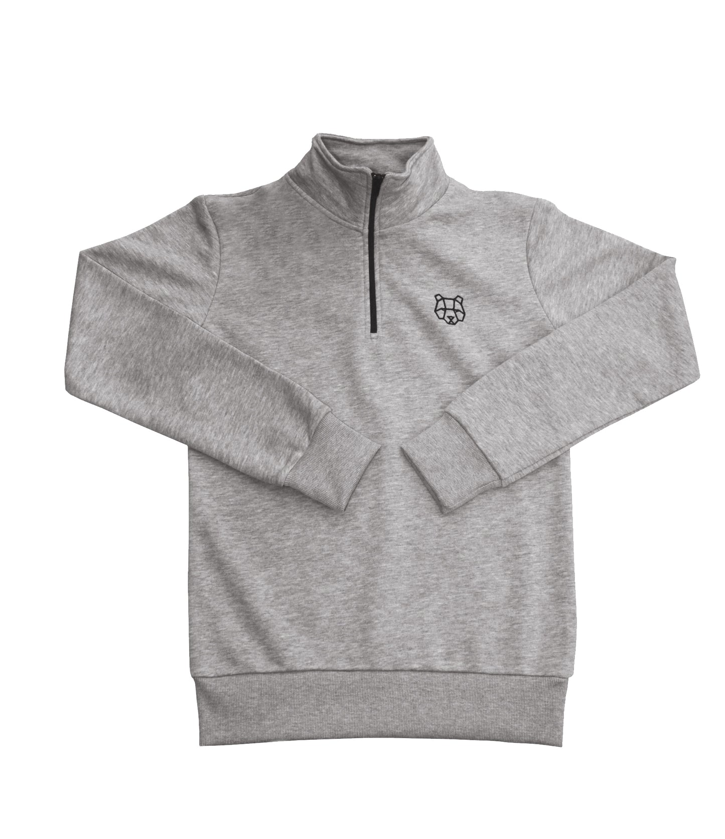 Fitted 1/4 Zip Sweatshirt in Grey