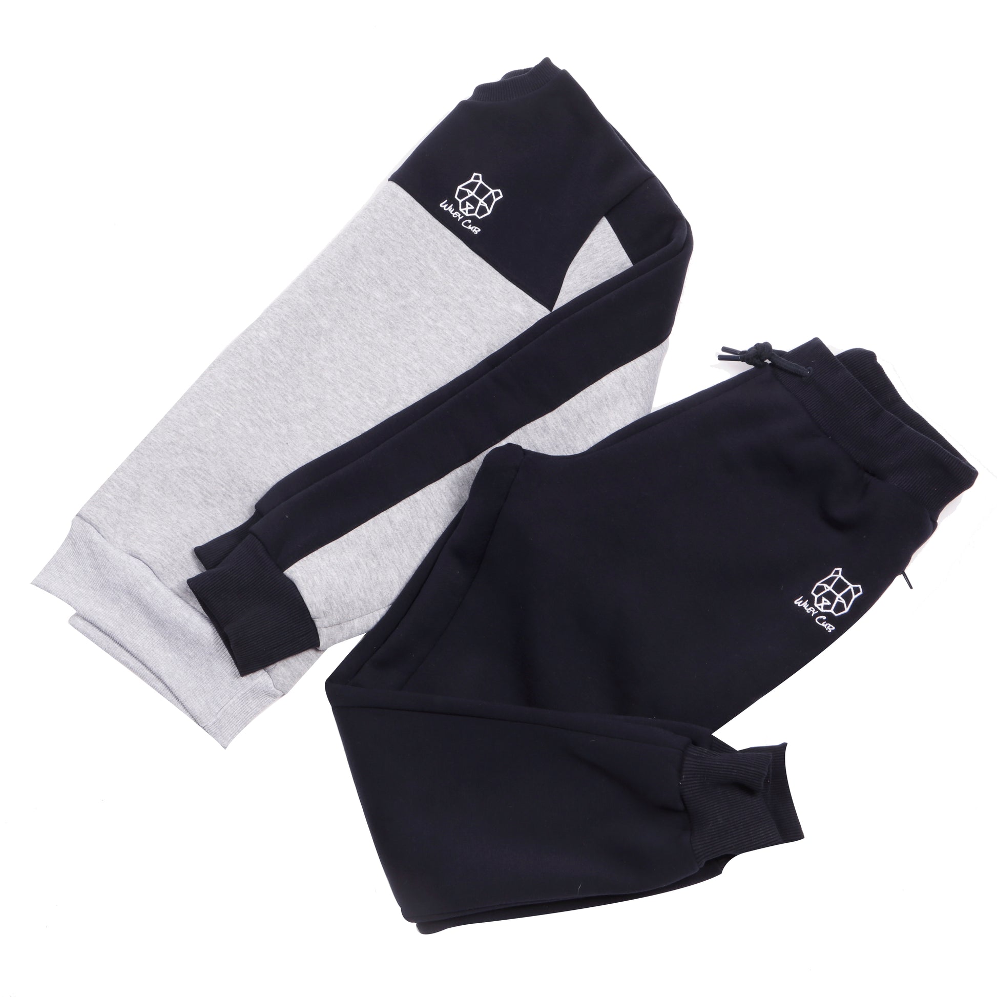 Navy and Grey Bear Cub Sweatshirt Jumper Tracksuit Bottoms Track pants Fleece Lined Wiley Cub