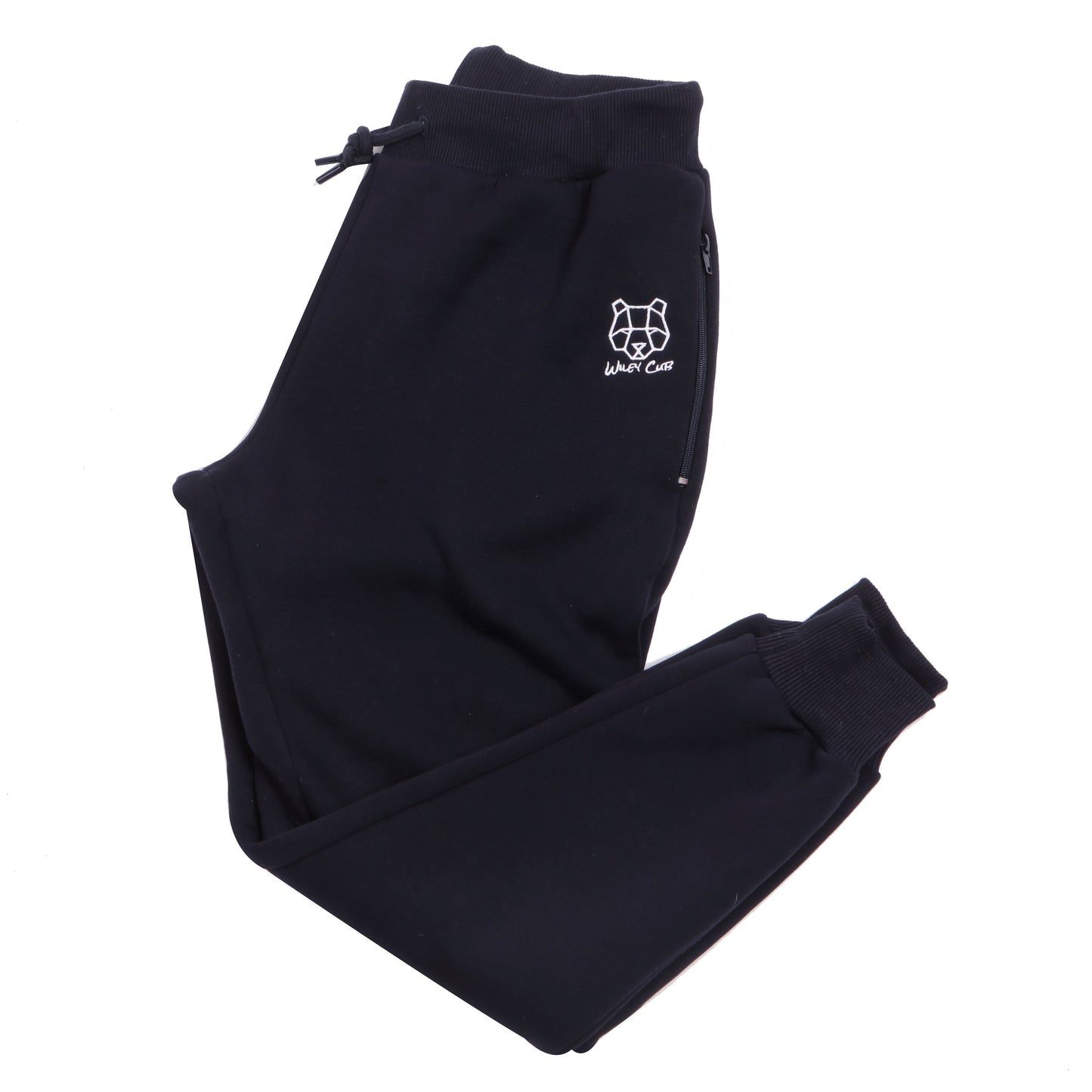 Navy Bear Cub Tracksuit Bottoms Trackpants Fleece Lined Zip Pockets Wiley Cub